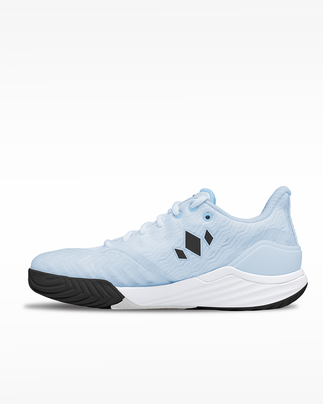 Diadem Court Burst pickleball shoe in Arctic Mist, side profile