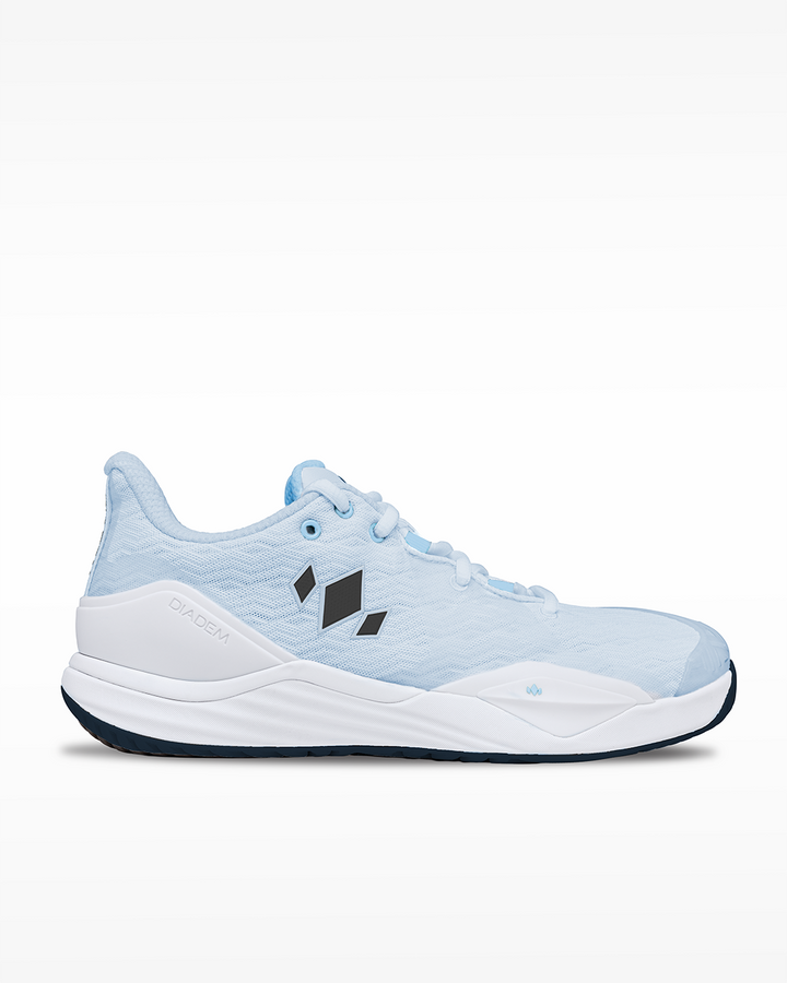 Diadem Court Burst pickleball shoe in Arctic Mist, side profile