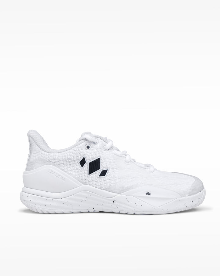 Diadem Court Burst pickleball shoe in White, side profile