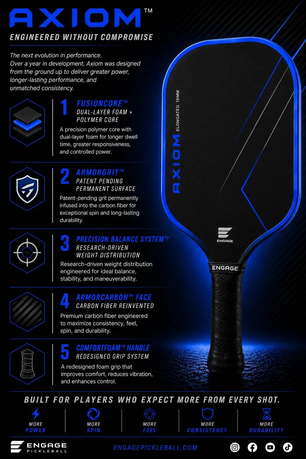 Engage Axiom Widebody Pickleball Paddle