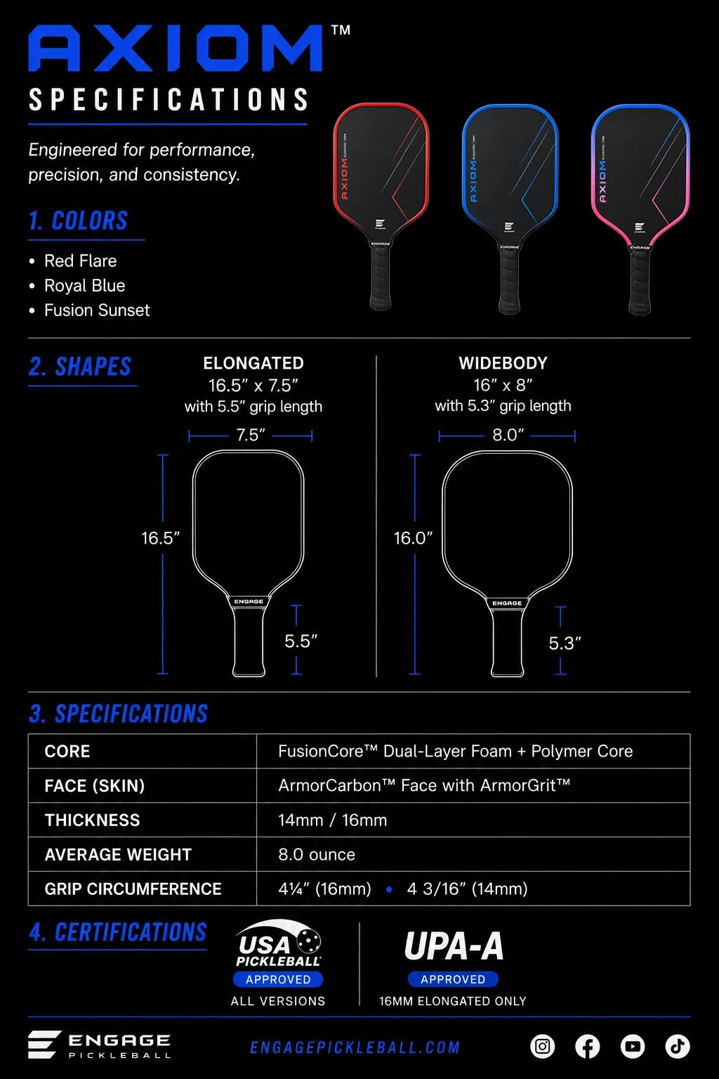 Engage Axiom Widebody Pickleball Paddle