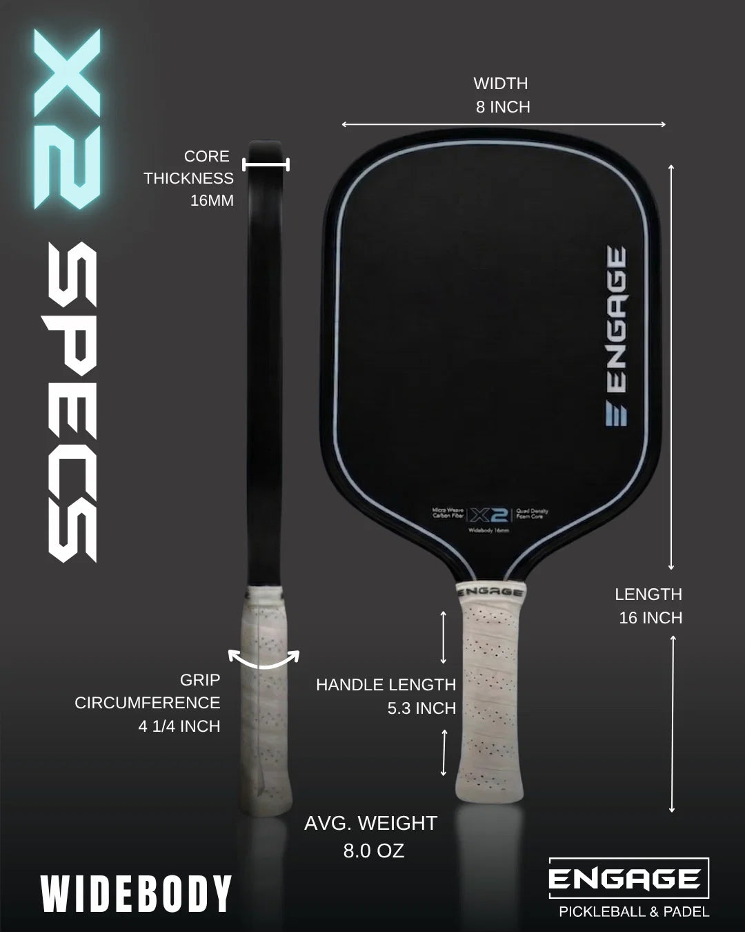 Engage X2 Widebody Pickleball Paddle