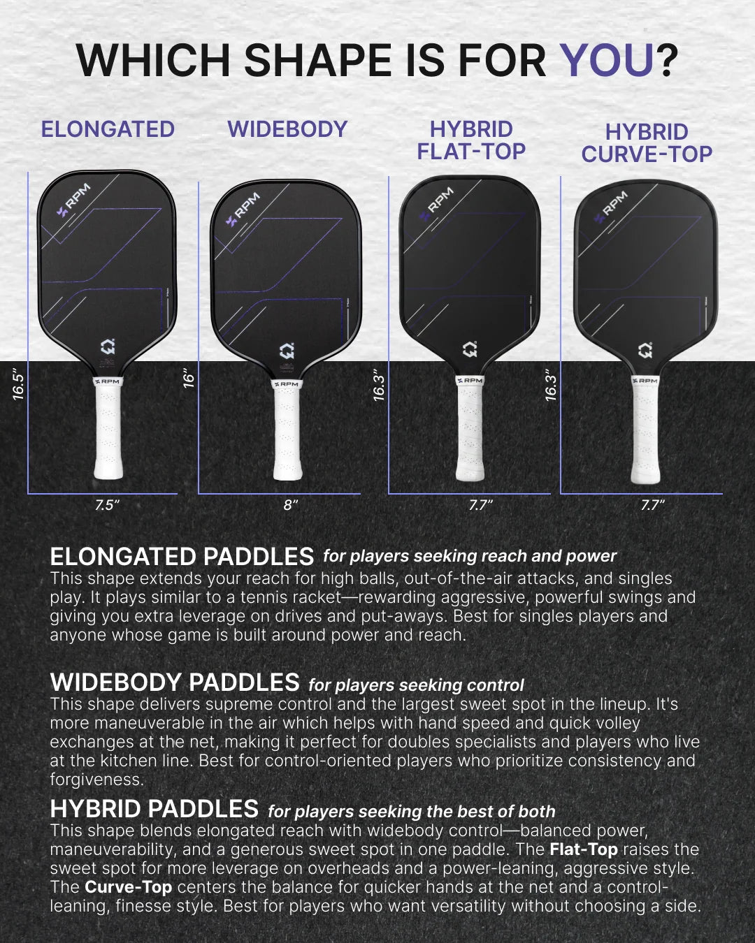 RPM Jade 16mm Widebody Pickleball Paddle