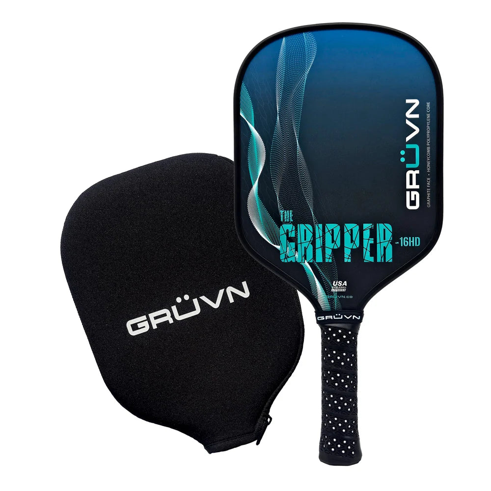 THE GRIPPER-16HD Pickleball Paddle Aqua White Spiral